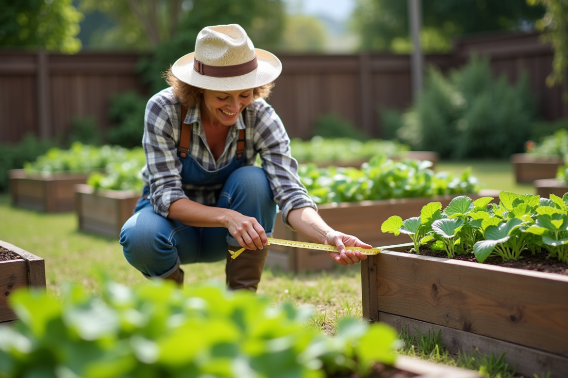 Femme d'âge moyen en jardinage dans un jardin potager